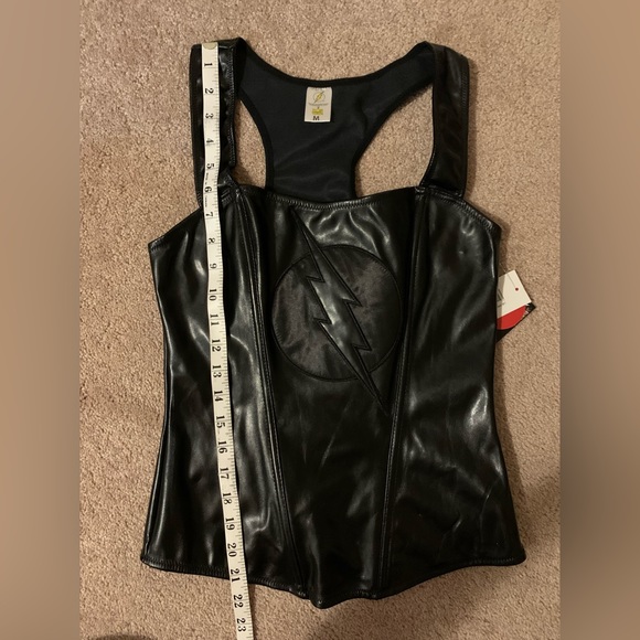 NWT Halloween Costume Wundergirl/Flash Zoom Faux Leather Fitted Corset/Superhero - Picture 8 of 16
